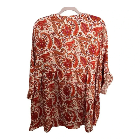 Cynthia Rowley Woman plus size linen bland paisley top sz 2x nwot 006 - Picture 5 of 5